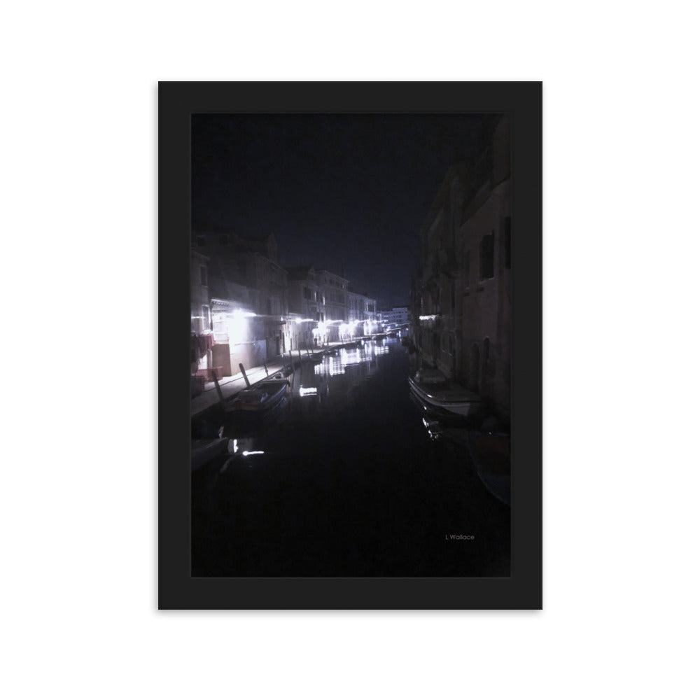 Venice street framed matte photo
