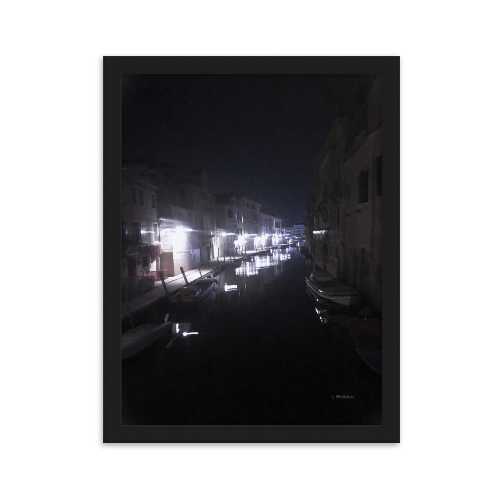 Venice street framed matte photo