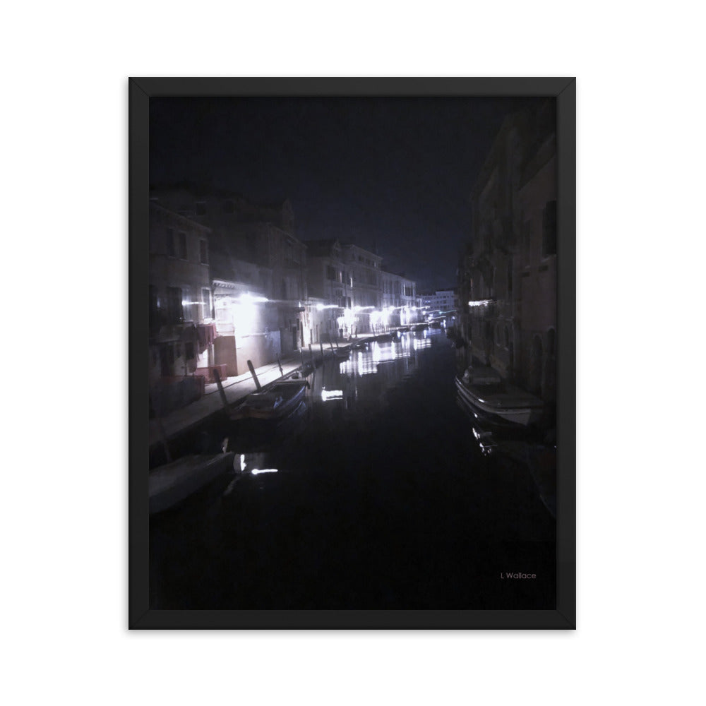 Venice street framed matte photo