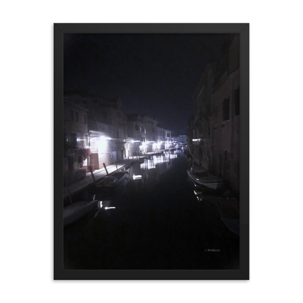 Venice street framed matte photo