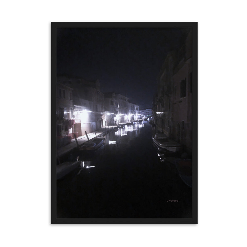 Venice street framed matte photo