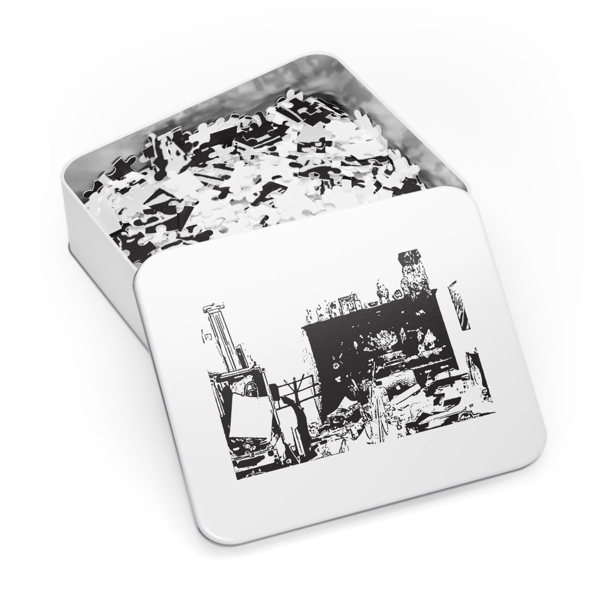 Patch on the Piano Jigsaw Puzzle with Tin