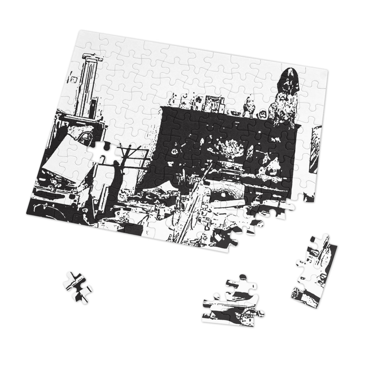 Patch on the Piano Jigsaw Puzzle with Tin