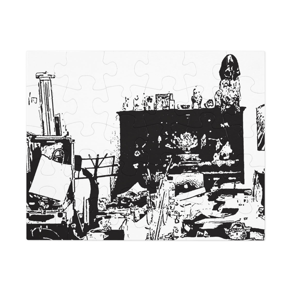 Patch on the Piano Jigsaw Puzzle with Tin