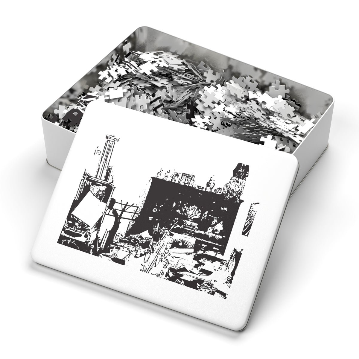 Patch on the Piano Jigsaw Puzzle with Tin