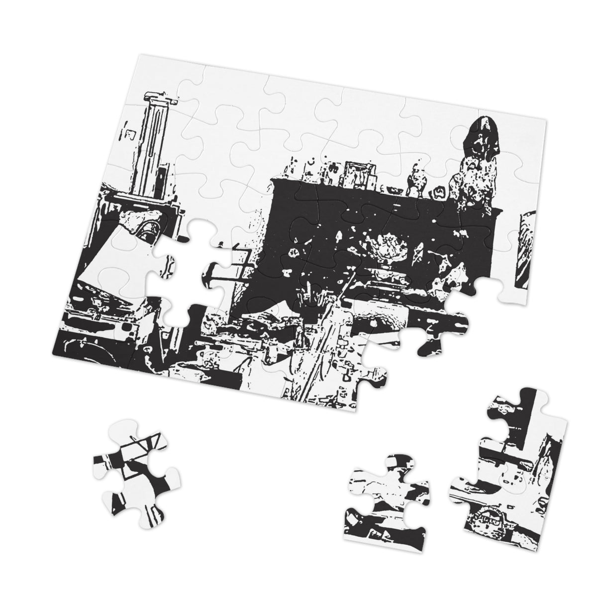 Patch on the Piano Jigsaw Puzzle with Tin