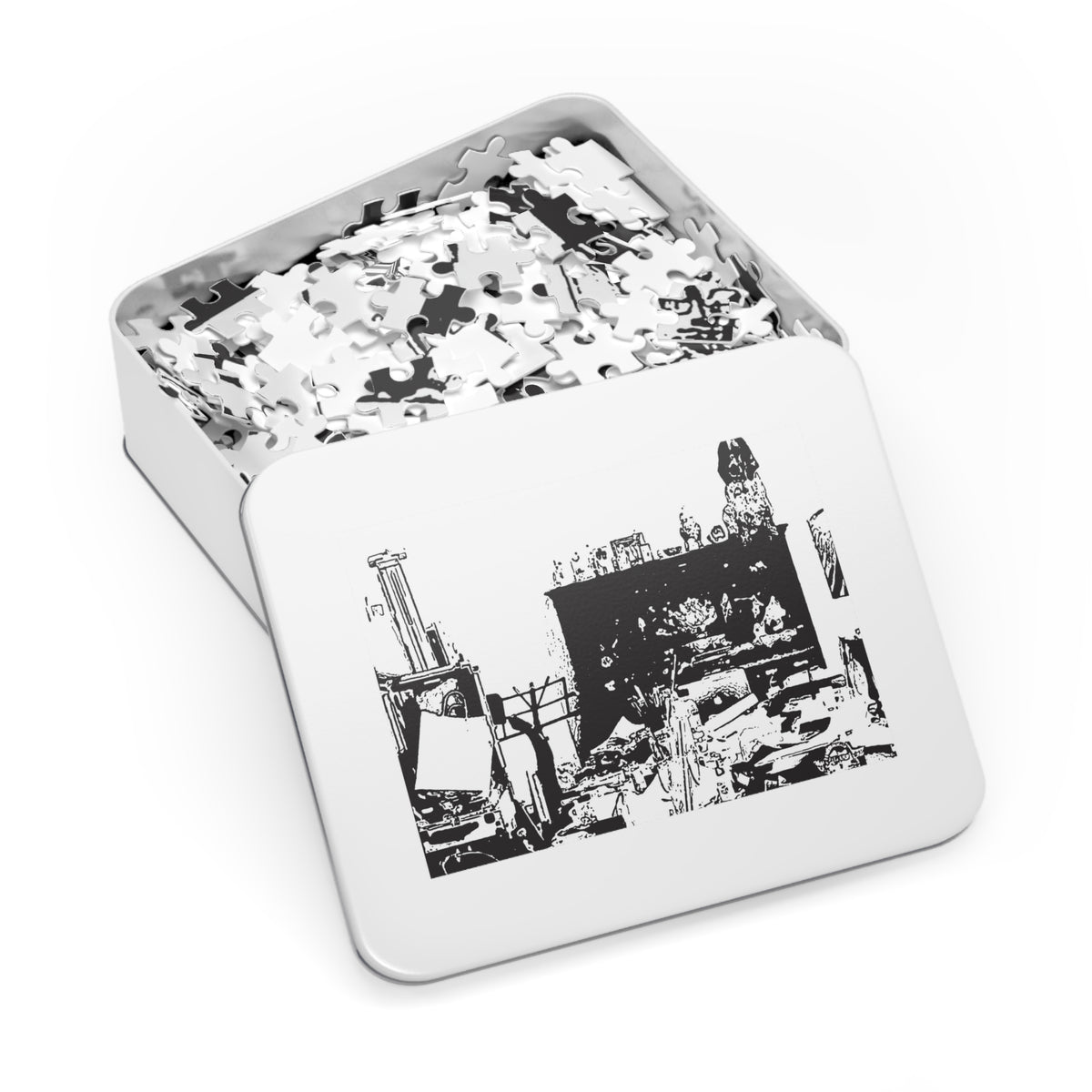 Patch on the Piano Jigsaw Puzzle with Tin