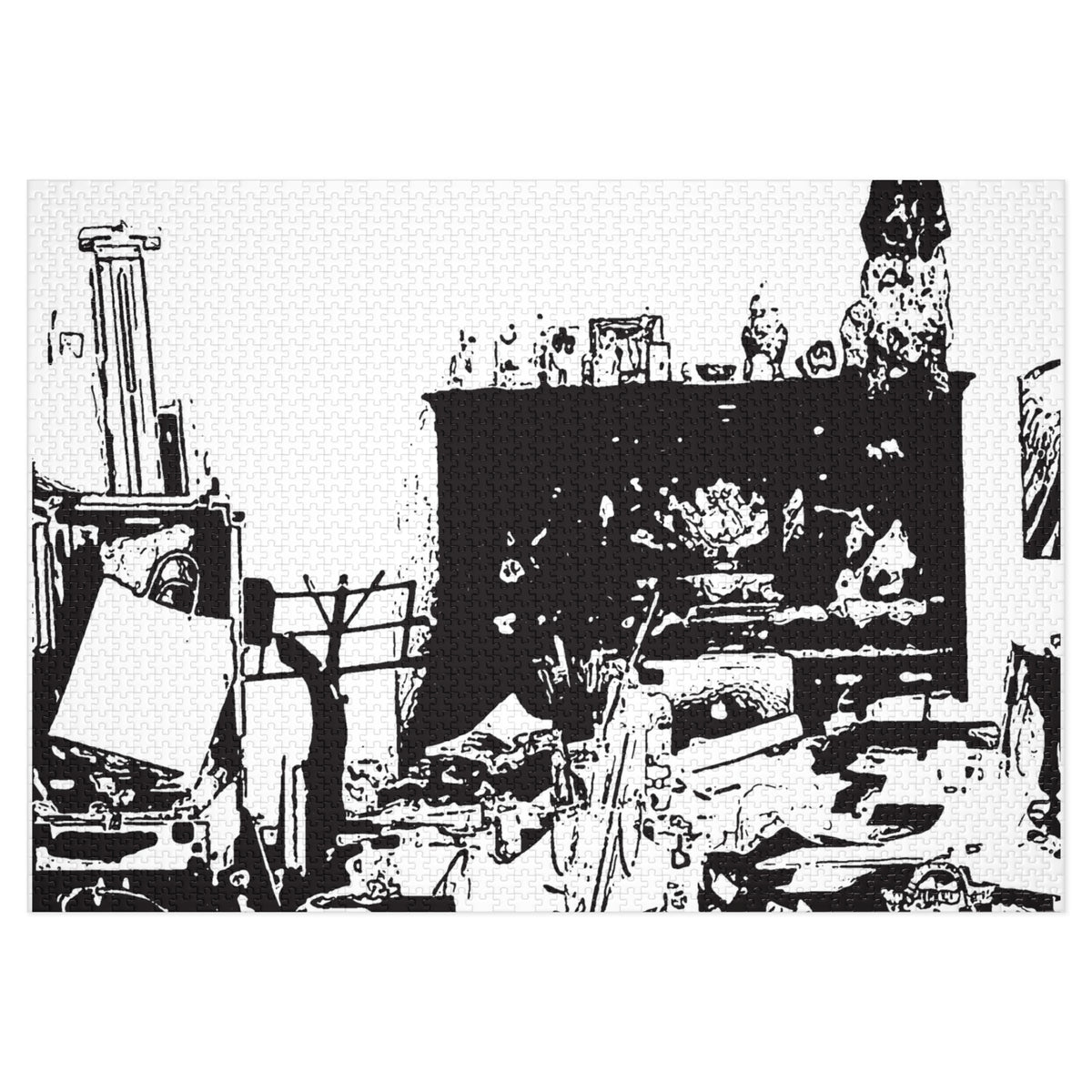 Patch on the Piano Jigsaw Puzzle with Tin