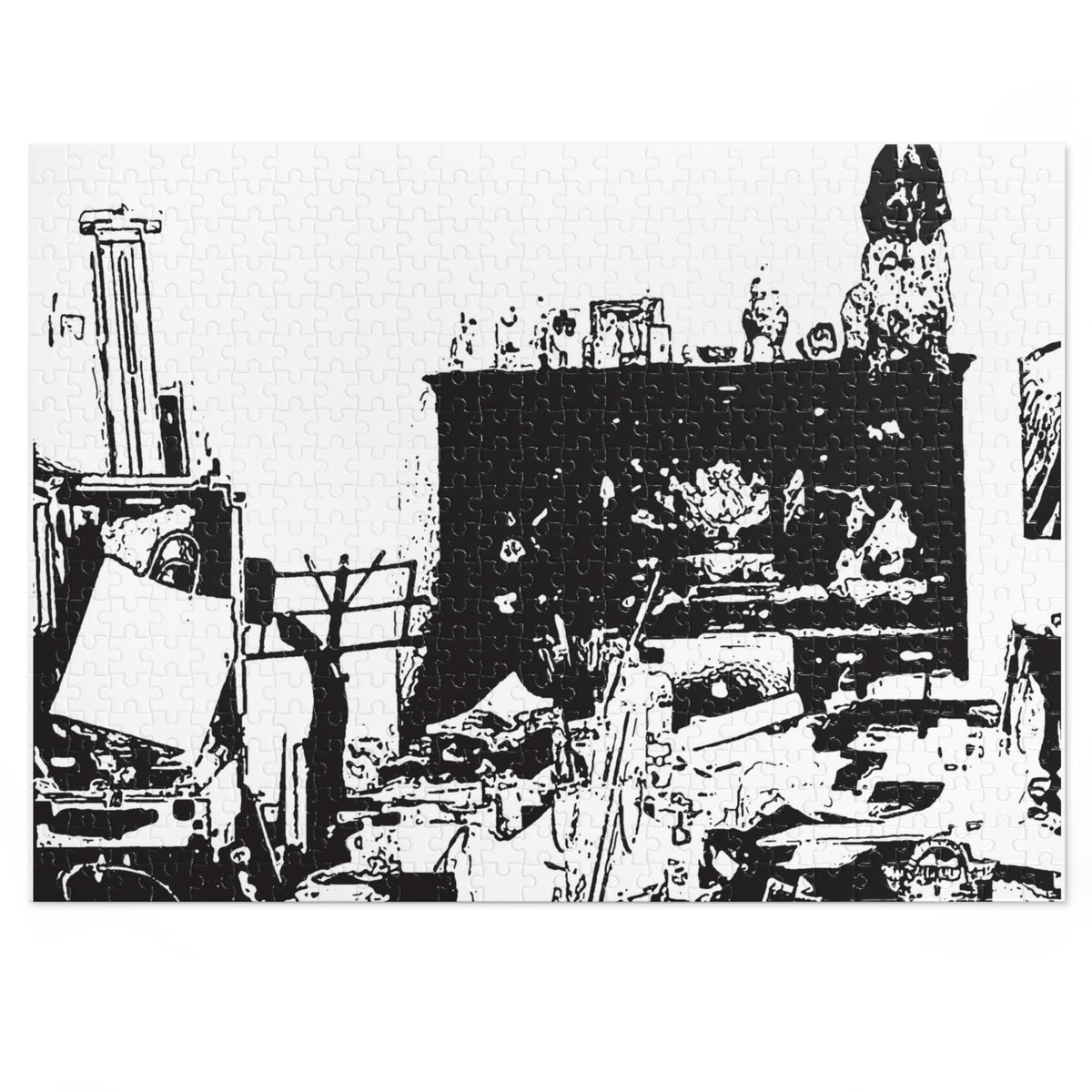 Patch on the Piano Jigsaw Puzzle with Tin