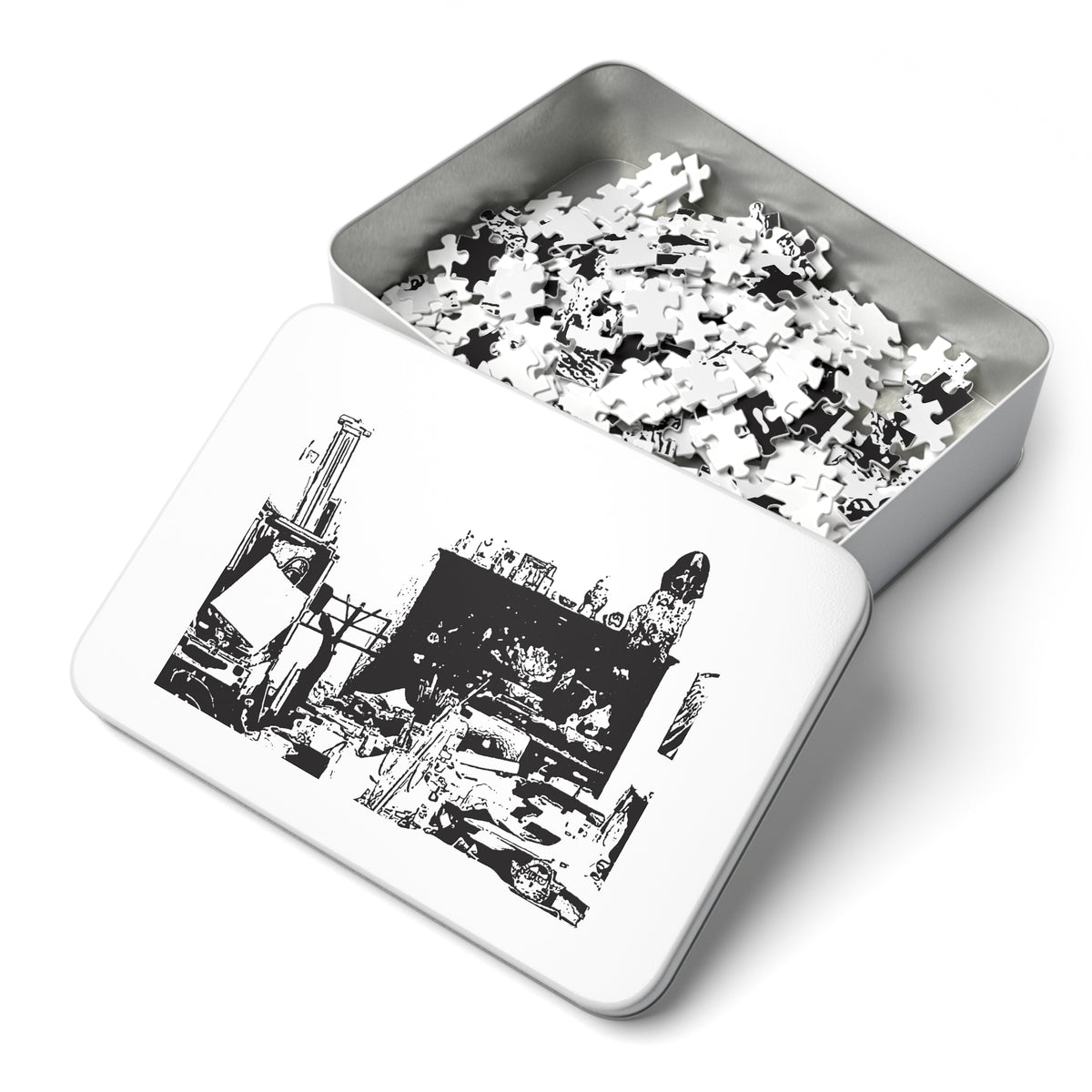 Patch on the Piano Jigsaw Puzzle with Tin