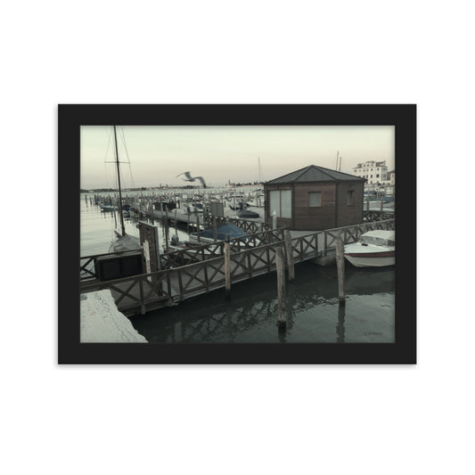 Venice port framed matte photo