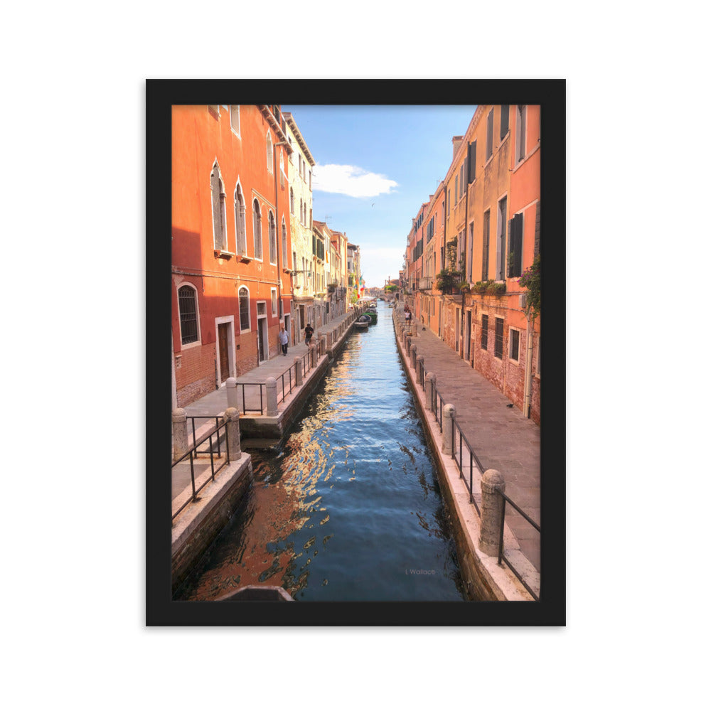 Venice street bright framed matte photo