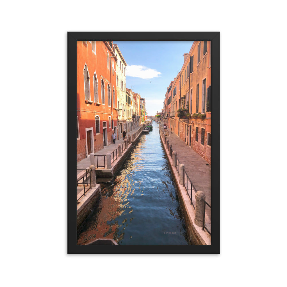 Venice street bright framed matte photo