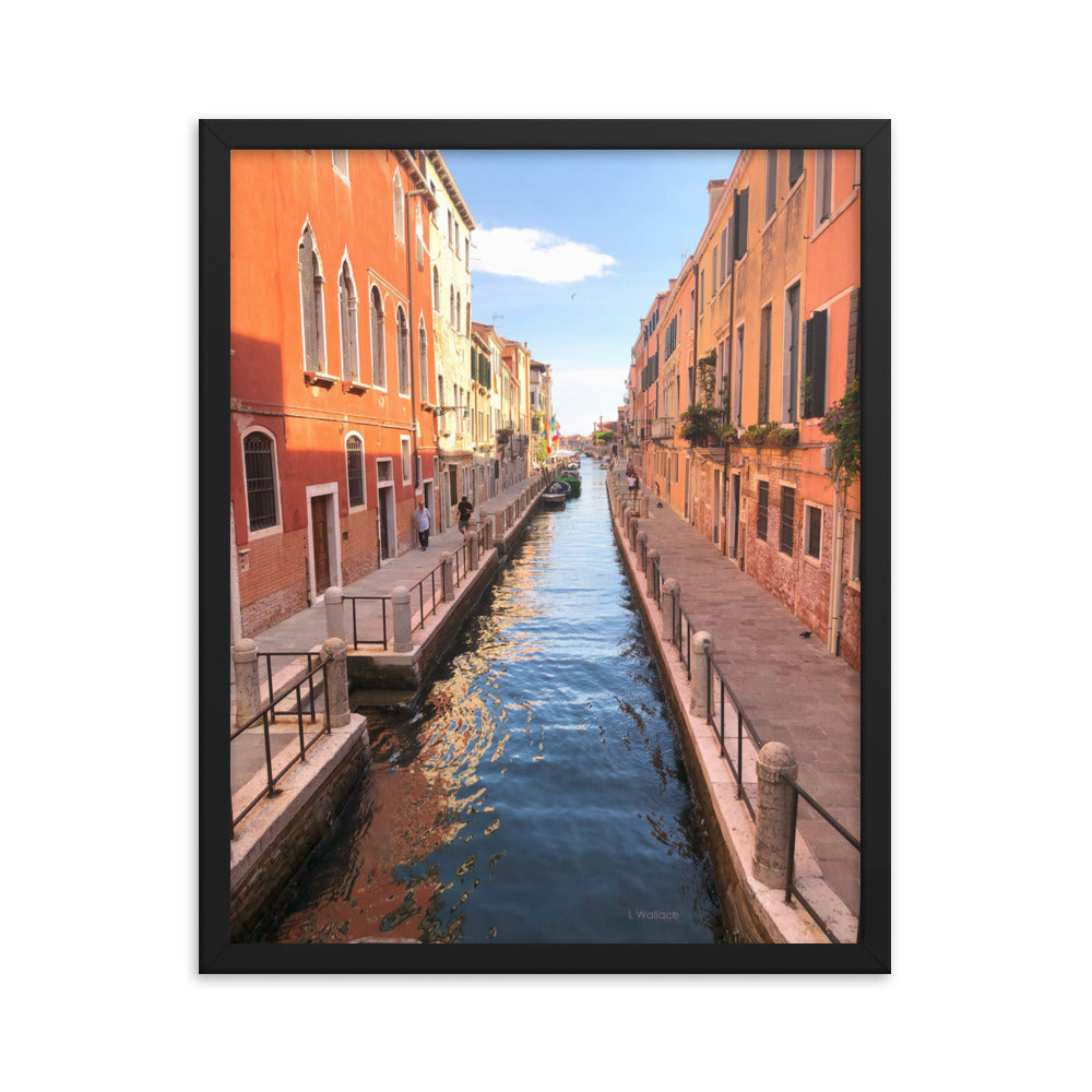 Venice street bright framed matte photo