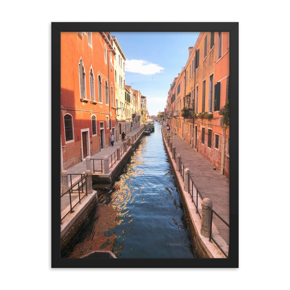 Venice street bright framed matte photo