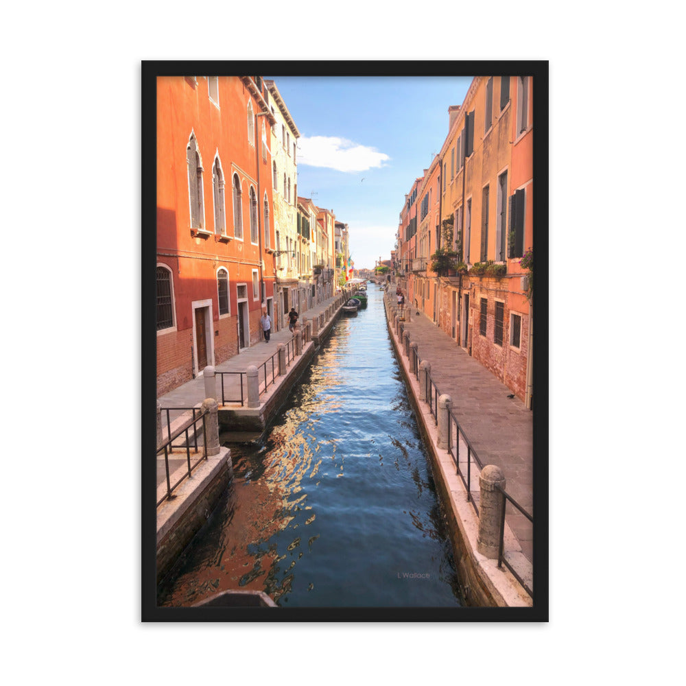 Venice street bright framed matte photo