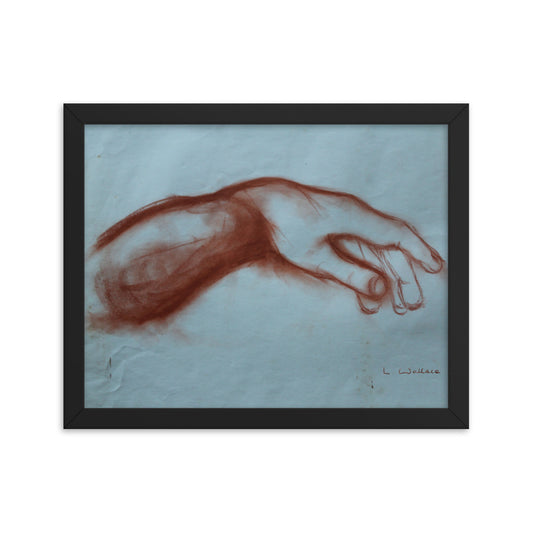 Drawing Red Chalk Hand 1 framed poster